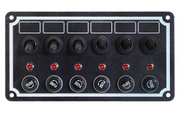 Панель выключателей ТMC 6 тумблеров, черная (10247863)